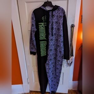 Disney Haunted Mansion Adult Onesie Union Suit Women's XL Wallpaper Print